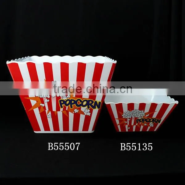 Modern design melamine white popcorn bowl