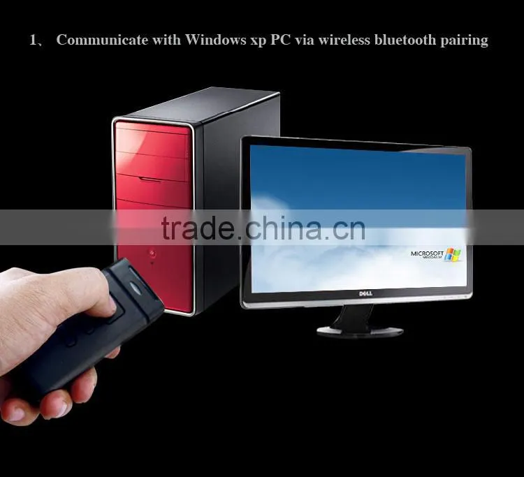 1D Mini Portable Wireless Bluetooth CCD Barcode Scanner for Supermarket, Library, Storehouse