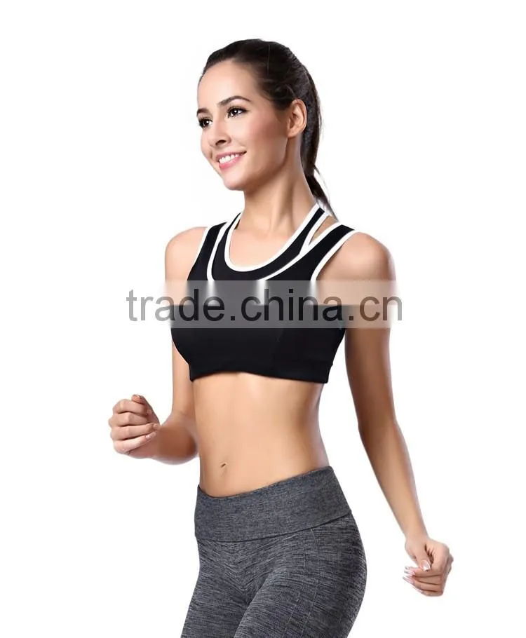 Women sport bra ,fitness running quick dry bra, female yoga fake two sport bra WA20