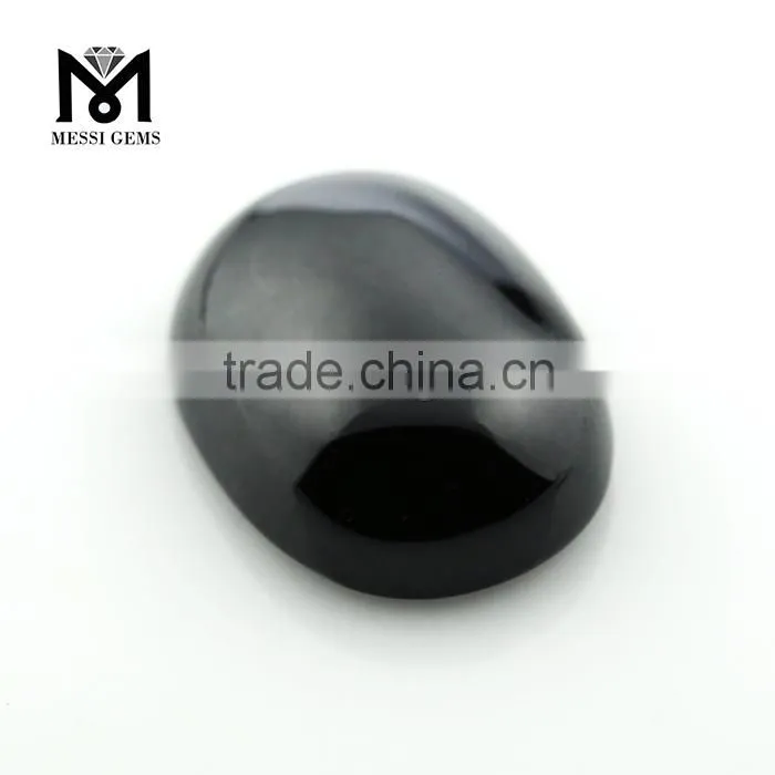 Smooth Stones Oval 12 x 16 mm Flat Back Black Spinel