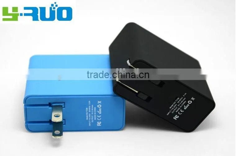 High quality Three 3 USB ports wall charger for tablet pc, mobile iphone, ipad, and samsung galaxy with 5V 3.4A output