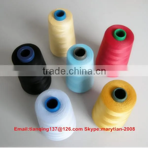 100% yizheng fiber polyester sewing thread 40/2 5000yards in white and colors
