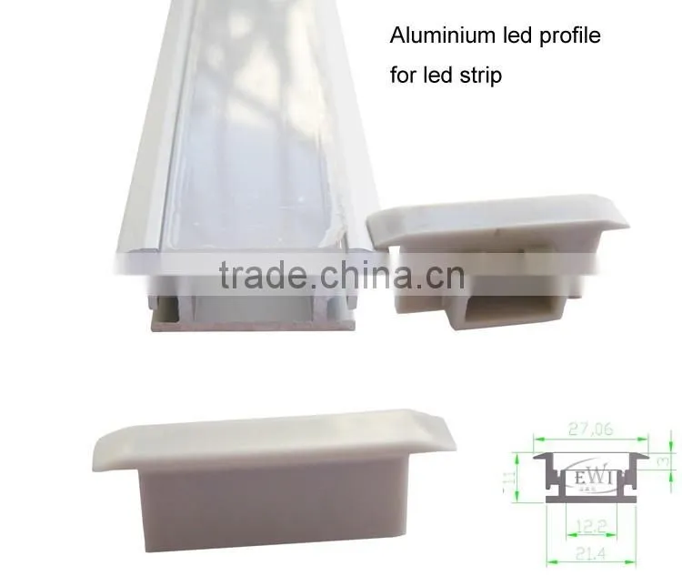 Factory qualitied flat slim led strip profile with thick PC cover for flooring