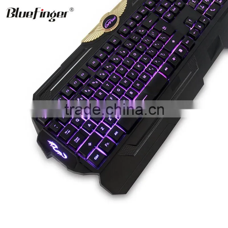 Custom cheaper USB wired three color backlit gaming keyboard