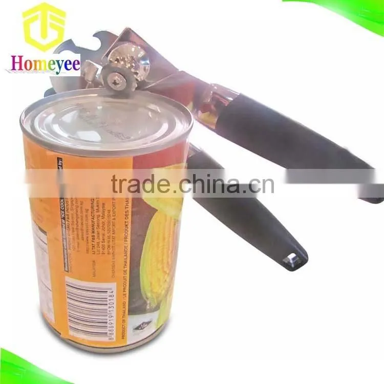 Stainless steel safety can opener