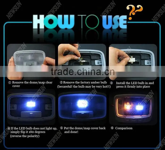 Automotive parts led festoon dome light, 3SMD 5050 factory low price car interior lights