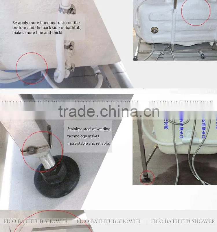 FC-255.BLwith blue front glass ,glass bathtub