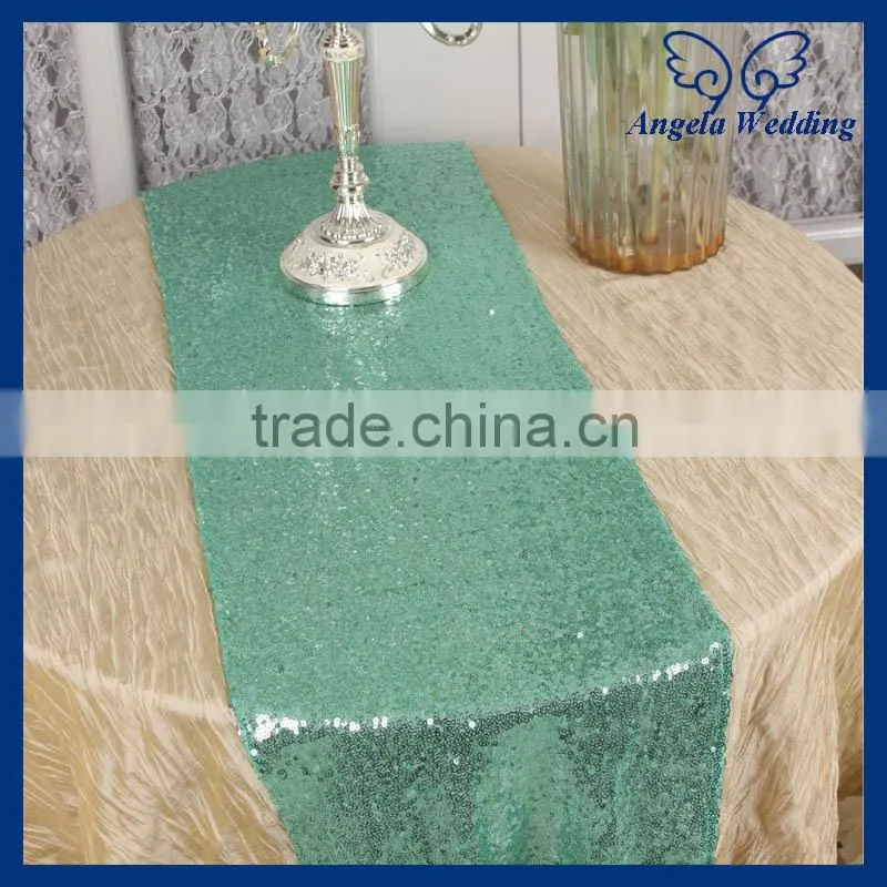 RU017E1 Nice glitter heavy beaded metallic sequence rose gold sequin table runner