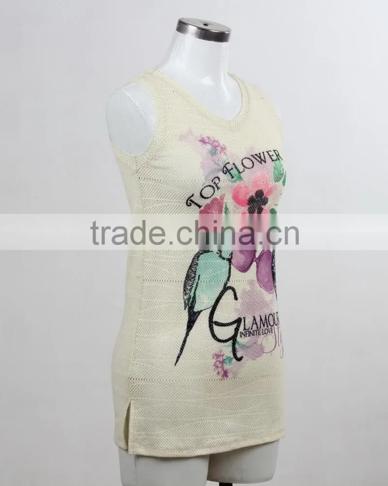 F5S15427 2016 New Style Wholesale Woman Print Tank Tops Made In China