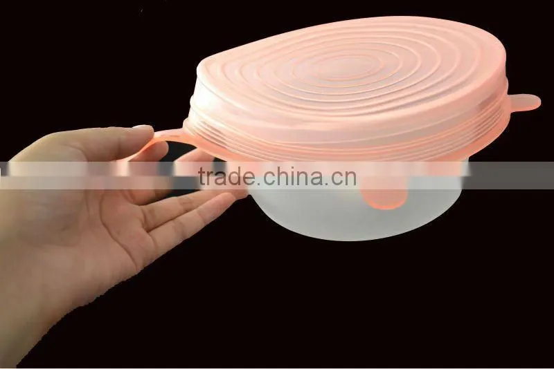 5different size silicone food can lids , bottle cap ,bowl cover