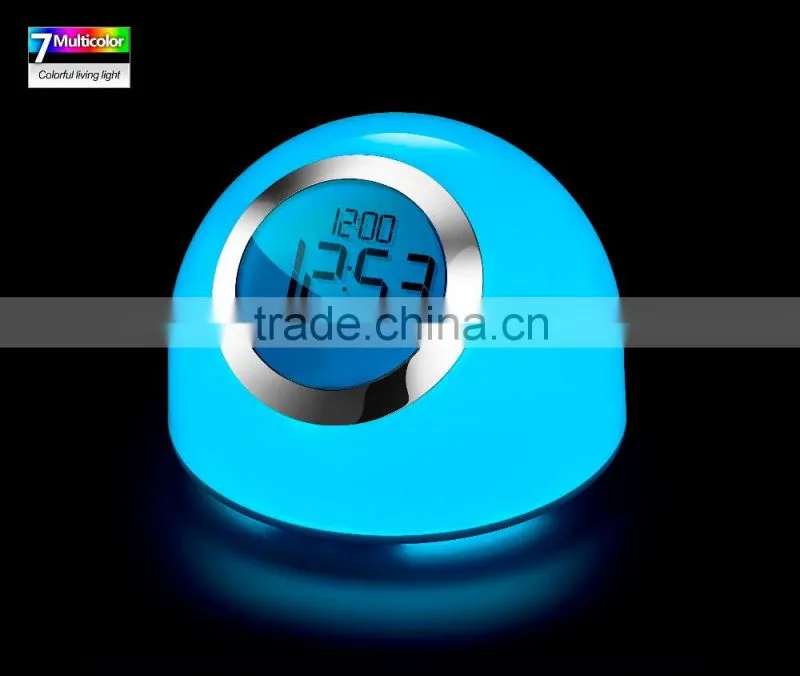 7 Muilt-color Brightness Control LED Dimmer Switch Table Lamp , Alarm Clock