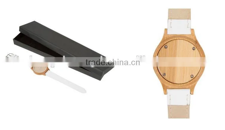 Hot selling leather strap cheap Wooden watches for men and women