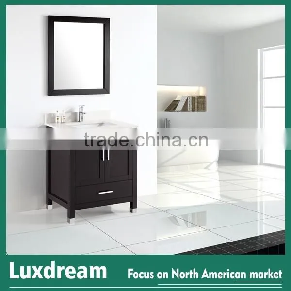 High quality espresso bathroom cabinet with mirror
