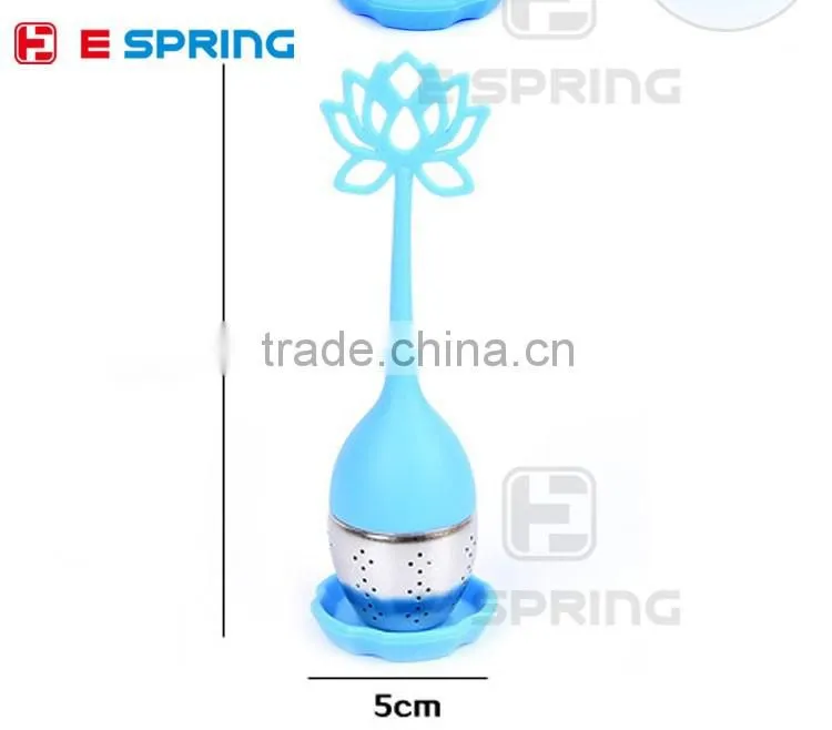 HQ Silicone & Stainless Steel Lotus Design Flower Infuser Tea Strainer