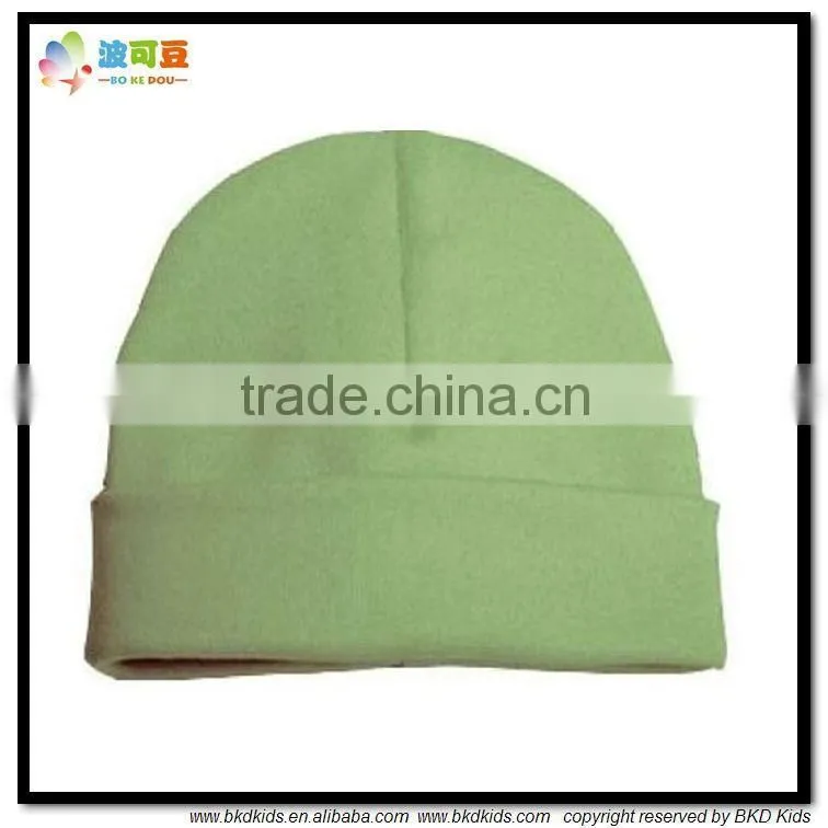 BKD plain cotton blank baby beanie hats for sale