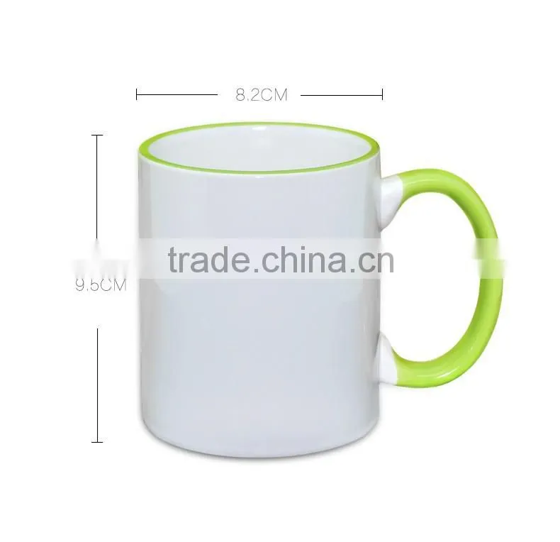 Sunmeta11oz Sublimation Blank Ceramic Color Rim Handle Mug (SKB02)