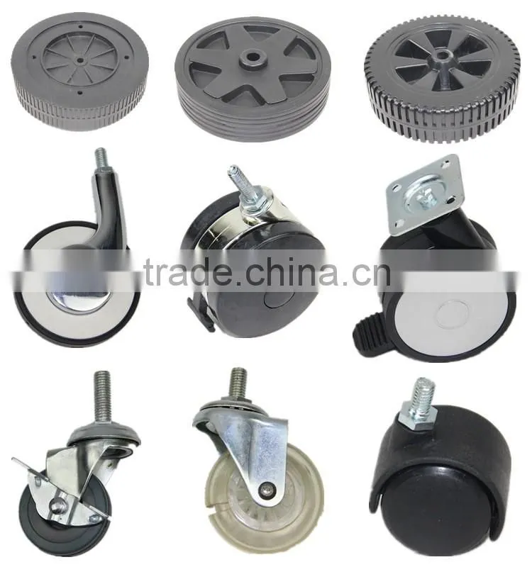 M D50*M8*15mm PA6 black no brake Plastic swivel Caster