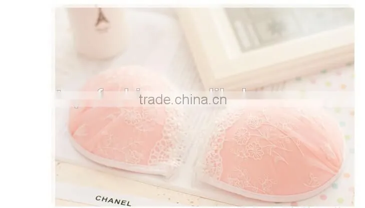 Female orange cute lace adhesive bra