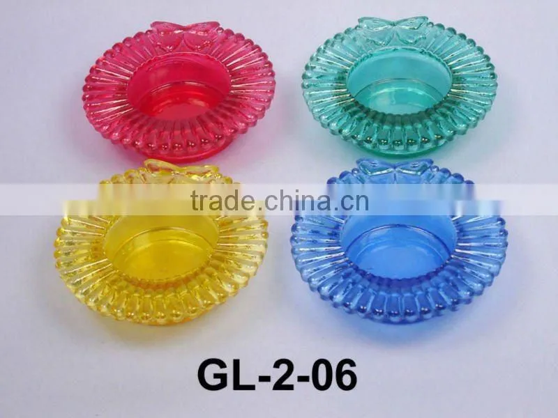 colored painting glass tea light candle holder