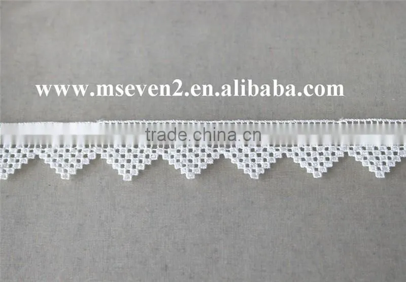 nice design chemical lace trim white 100% polyester water soluable lace guipure trim lace for ladies
