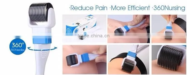Micro needle Skin Roller Anti-Aging Derma roller Wrinkles Stretch Marks, 360 degree rolling dermaroller