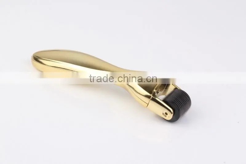 Golden Handle 600 Titanium Micro Needling Derma Roller Skin Rejuvenation