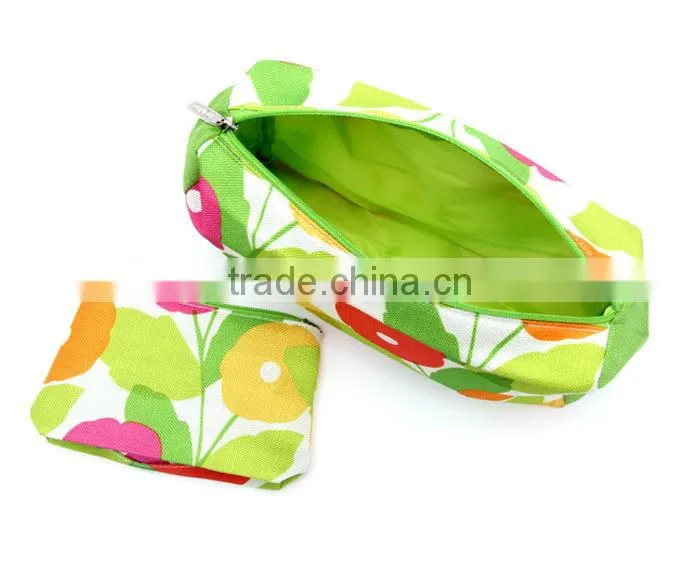 2015 new design 600D polyester PVC printing zipper cosmetic bag