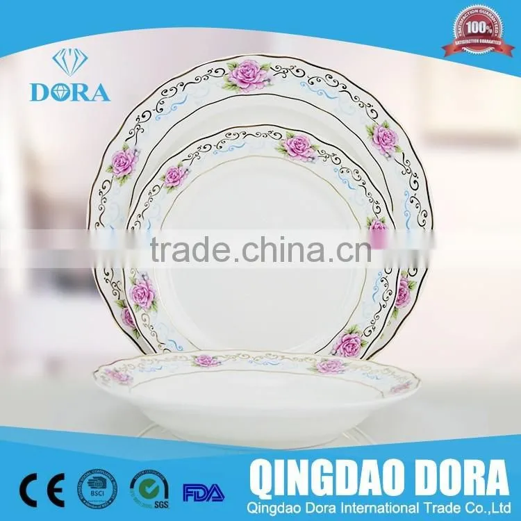hot sale latest dinner set with popular design chinaware, 52pcs dinner set