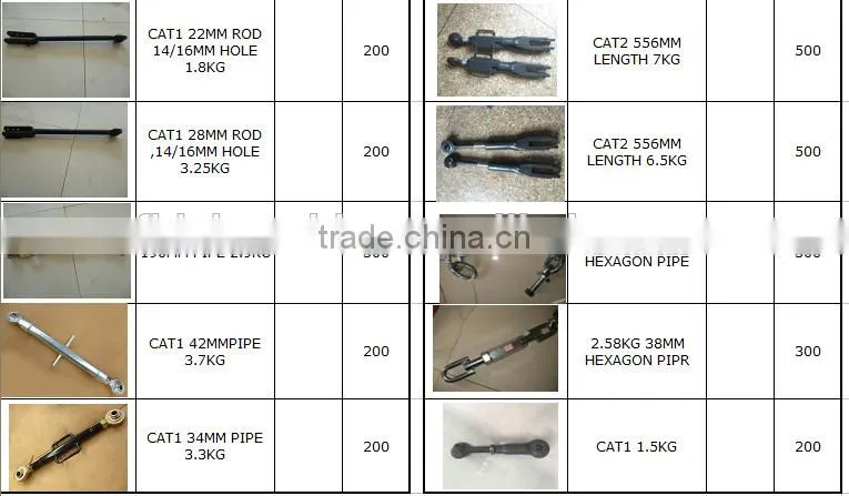FACTORY PRICE TOPLINK, 3 POINT LINKAGE, TRACTOR PARTS