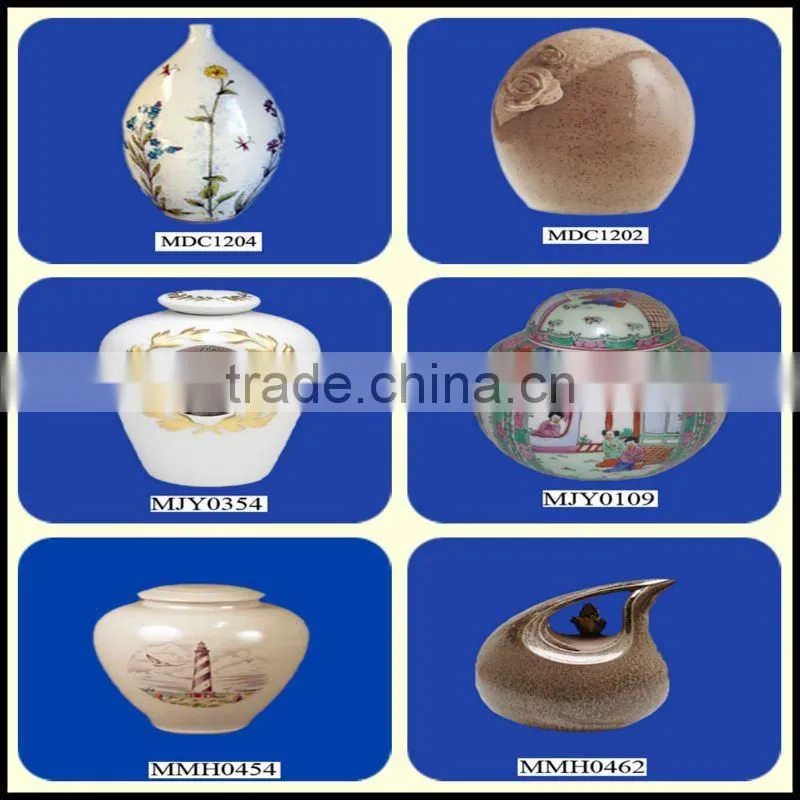 Decorative porcelain funeral urn coffin urn