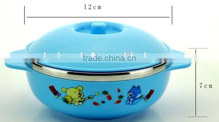 newest high quality staniless steel colorful two ear children bowl