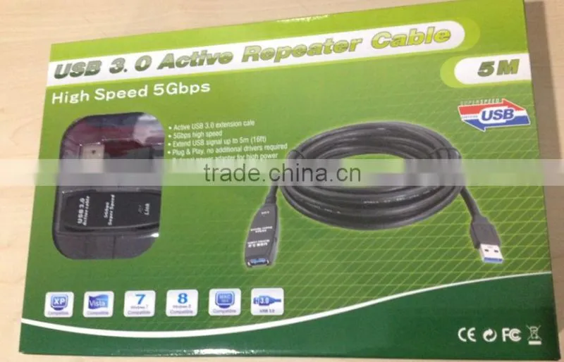 USB 3.0 extension cable USB 3.0 Repeater Extension Extender Cables Lead USB3.0 5Gbp speed 10m 15m 20m 30m 50m
