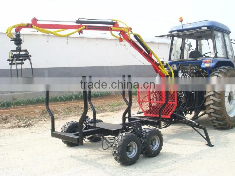 Top quality! log trailers with grapple/ log loader trailer with crane