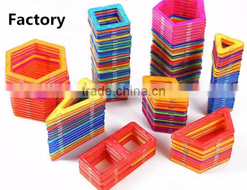 Creative Kids DIY toy educational magnetic bulding solid plastic block