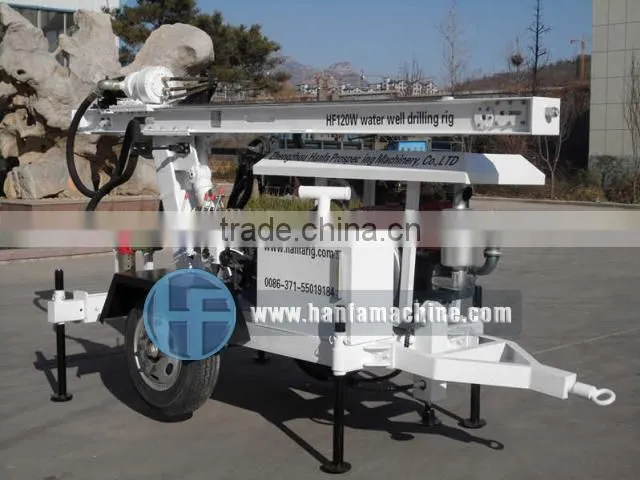 HF120W hydraulic drilling rig, it can drill 120m depth