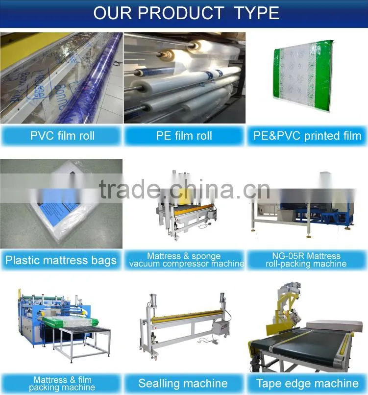 PE vacuum storage bag for queen mattress, plastic bag on roll