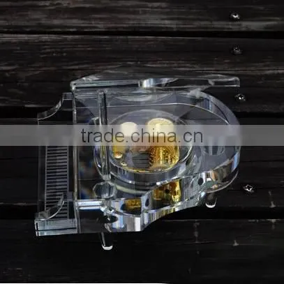 2016 popular piano shape Melody crystal music box