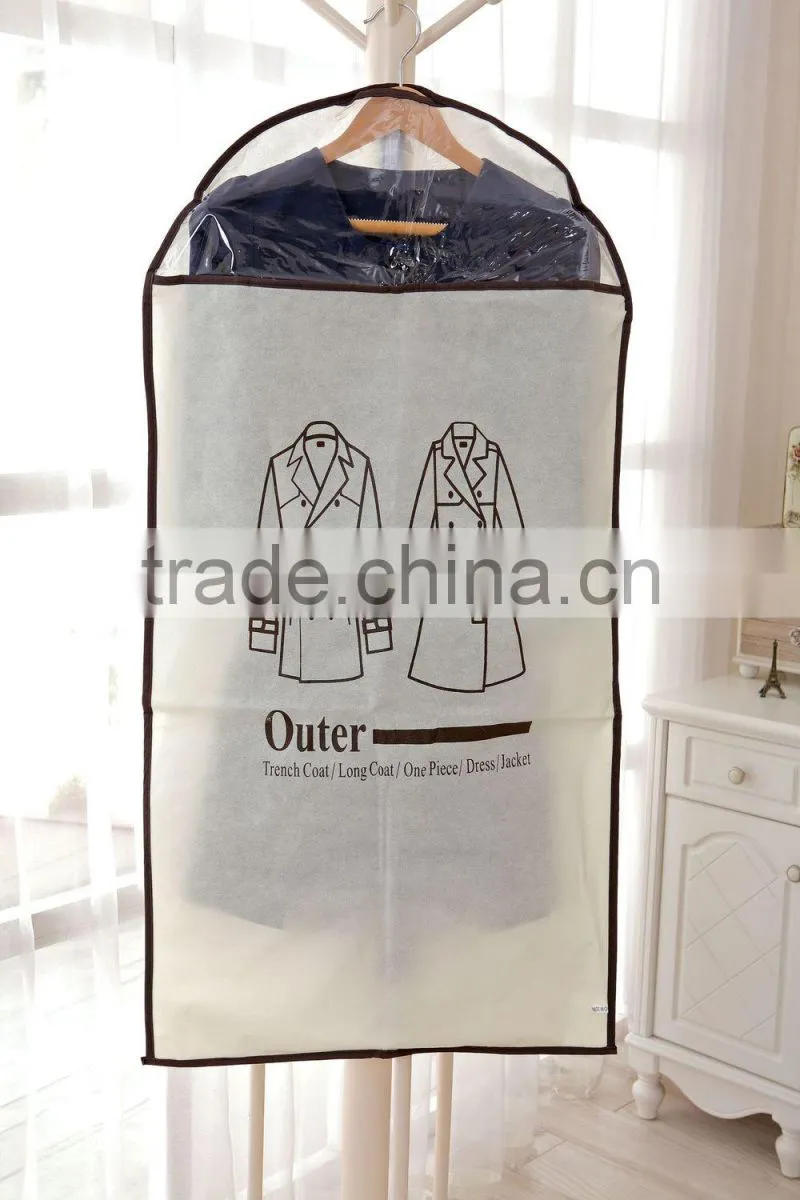 Foldover Easy Use Garment Bags with Brown Trim for home