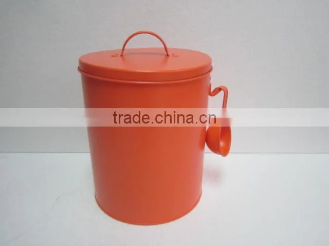 Metal dog food container set tin storage box with lid