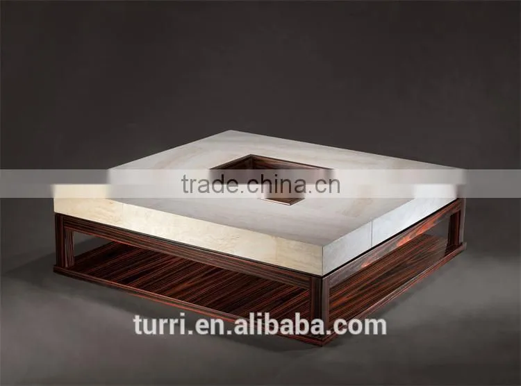 Unique Design Iran luxury marble wooden coffee table