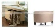 Household Faux Leather Storage Stool With Removeable Lid