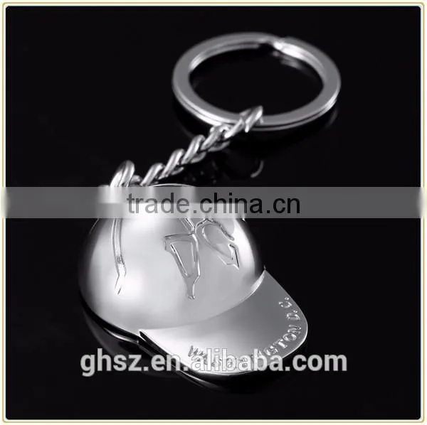 Custom factory price promotional gifts cap shape metal keychain zinc alloy hat keyring wholesale