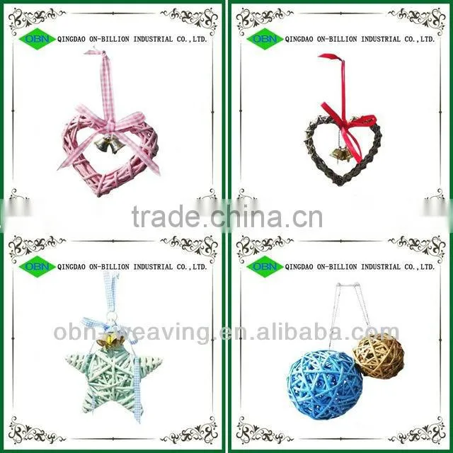 Colorful wicker christmas star shaped decoration