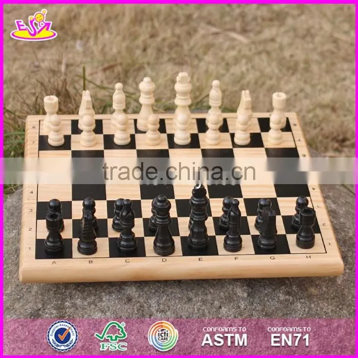 2017 New design children educational wooden international chess W11A053