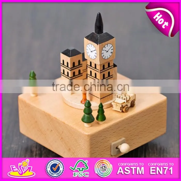 Wonderful children cartoon toys wooden music boxes for sale W07B051