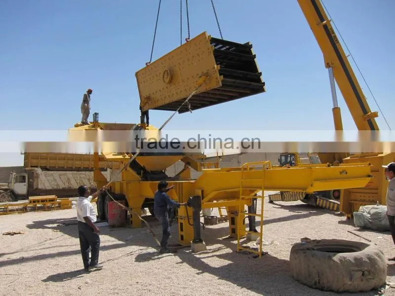 Vibrating sieving machine for rock, stone, ore, mineral, gravel, sand etc