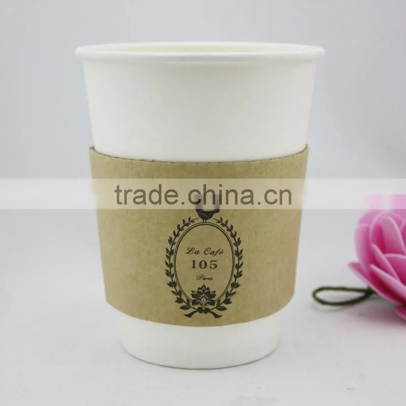custom logo cardboard drinking disposable printed paper coffee cup sleeve in various sizes with lid