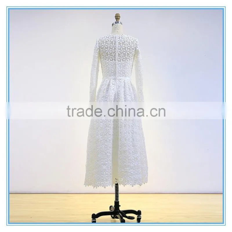 Fashion women embroidery lace wedding bridesmaid dress
