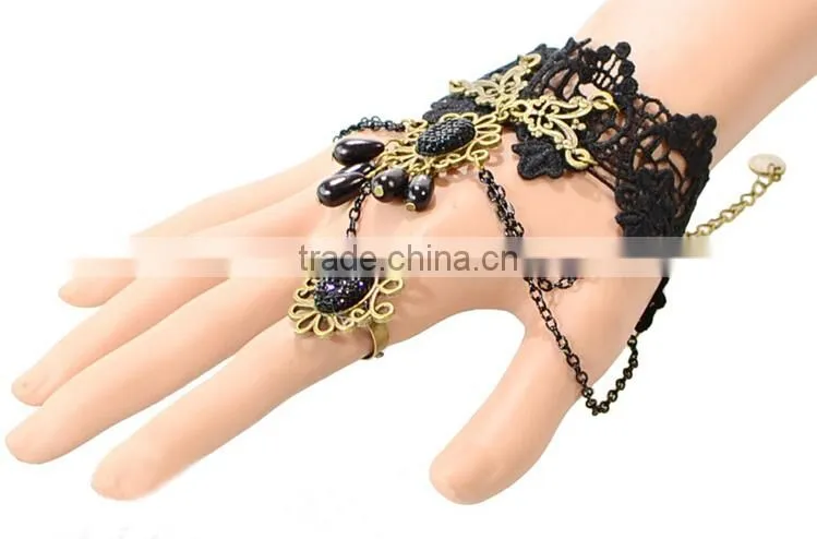 American heart diamond lace bracelet&ring sets antique palace crystal ring set with bracelet
