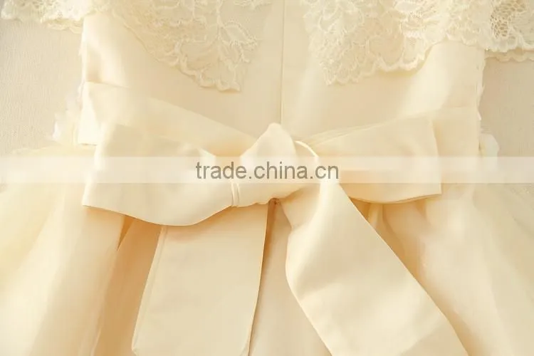 2017 baby girl party dress children frocks designs Lace Sexy Harness Apricot Lovely cotton net birthday party dresses